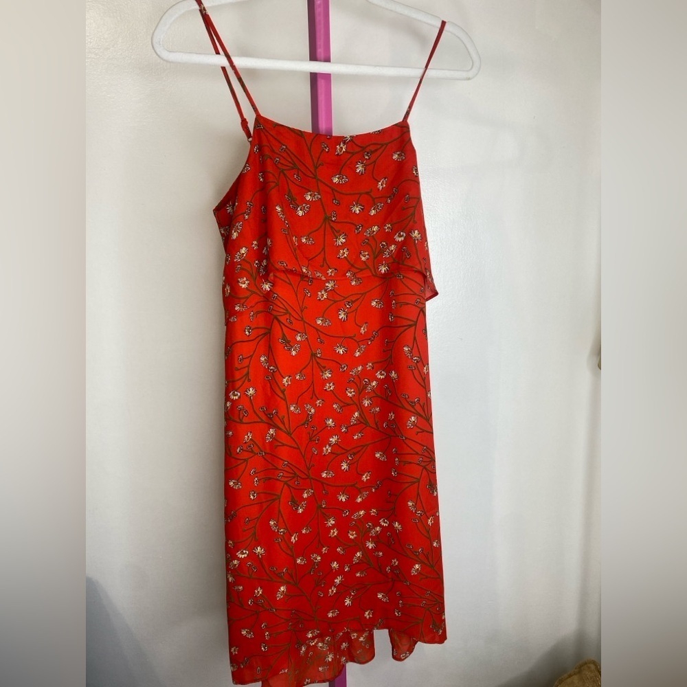 Tabitha Webb Orange Floral Tiered Sleeveless Mini - Picture 2 of 6